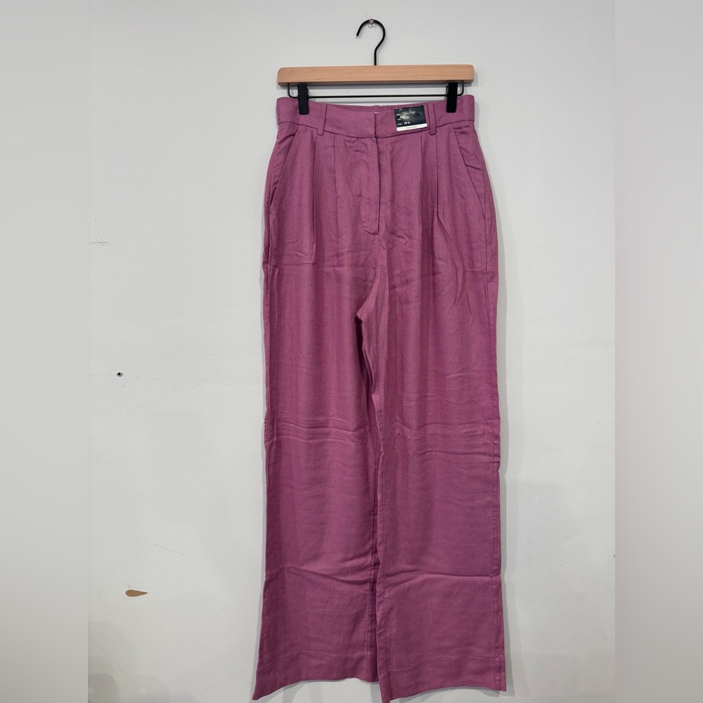 Abercrombie & Fitch Curve Love Sloane Tailored Linen-Blend Pant